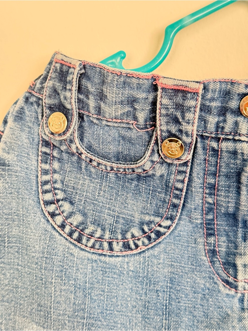 Vintage Disney Winnie the Pooh Embroidered Denim Skirt Girls Size 6 - Picture 3 of 6